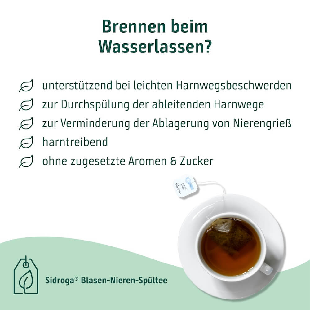 Sidroga Blasen-Nieren-Spültee bei Brennen beim Wasserlassen und leichten Harnwegsbeschwerden